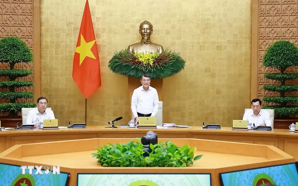 Thủ tướng Lê Minh Hưng chủ trì phiên họp Chính phủ thường kỳ tháng 5 năm 2026. (Ảnh: TTXVN) 