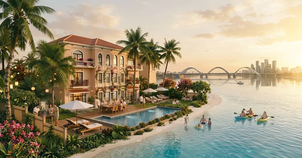 Ngôi nhà trong siêu đô thị biển Cần Giờ mở ra khả năng tổ chức không gian sinh hoạt chung và riêng cho gia đình nhiều thế hệ.