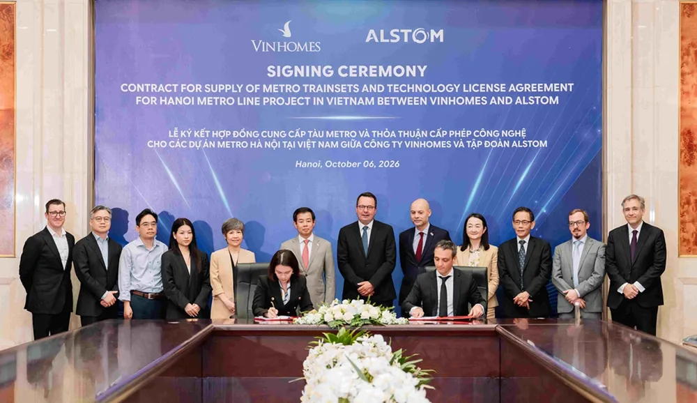 Vingroup và Alstom - tập đoàn công nghệ đường sắt hàng đầu thế giới đã ký hợp đồng cung cấp tàu và chuyển giao quyền sử dụng công nghệ.