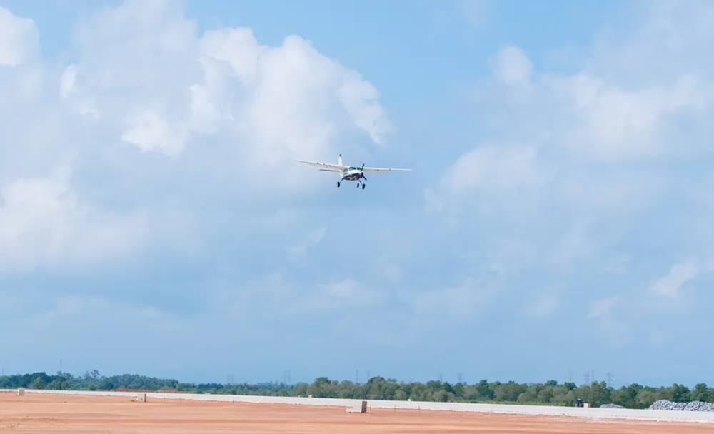 CHK Quảng Trị thực hiện chuyến bay kỹ thuật đầu tiên (Ảnh: Tùng Lâm)