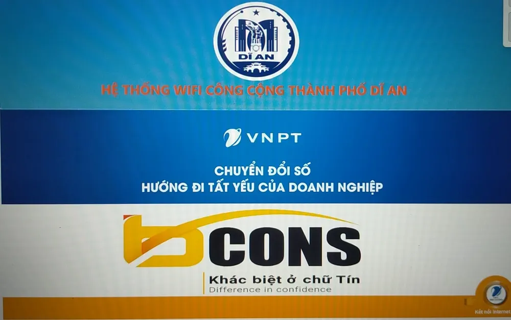 Giao diện truy cập wifi miễn phí trên địa bàn TP Dĩ An