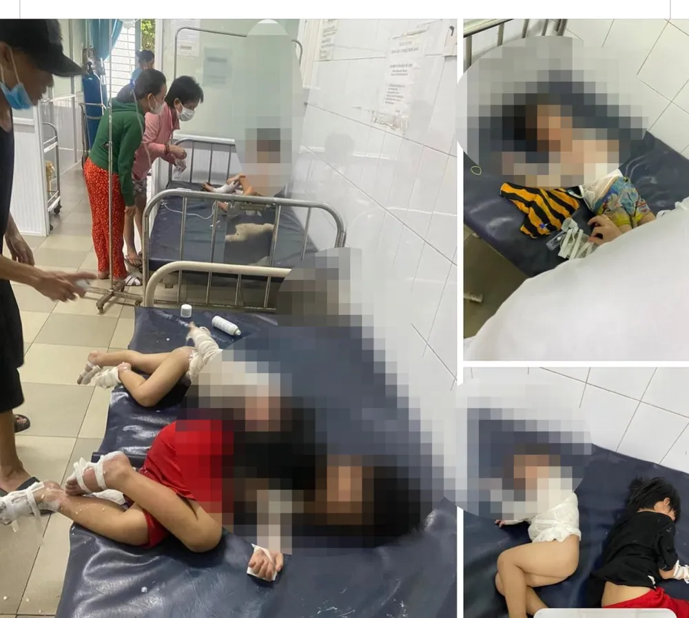 Các bé được cấp cứu tại bệnh viện