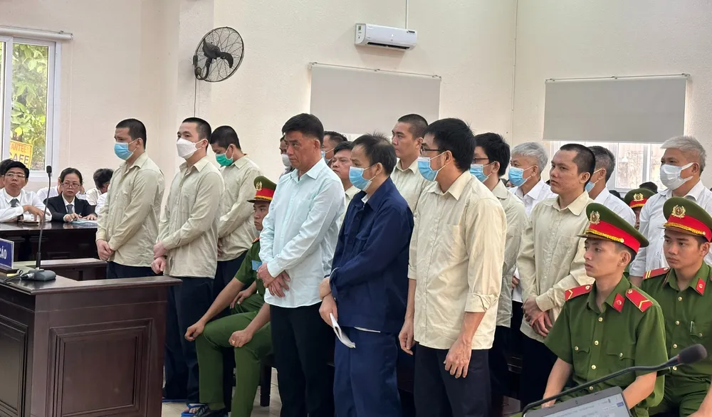 Các bị cáo tại phiên tòa