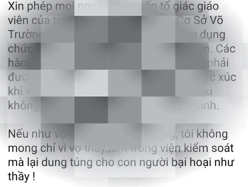 Thông tin đang lan truyền trên mạng xã hội tố cáo giáo viên một trường THCS trên địa bàn TP Dĩ An