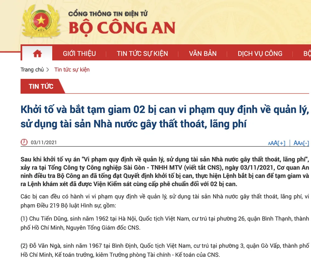 Bắt tạm giam ông Chu Tiến Dũng, nguyên Tổng Giám đốc Tổng Công ty Công nghiệp Sài Gòn ảnh 1