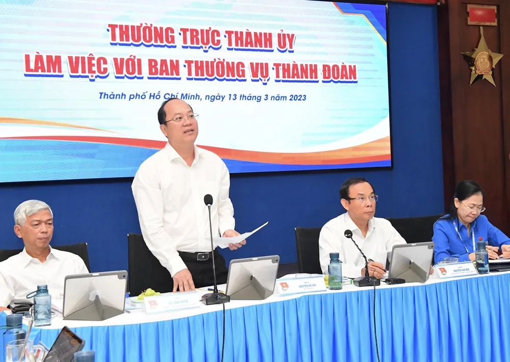 Phó Bí thư Thành ủy TPHCM Nguyễn Hồ Hải phát biểu. Ảnh: VIỆT DŨNG Phó Bí thư Thành ủy TPHCM Nguyễn Hồ Hải phát biểu. Ảnh: VIỆT DŨNG