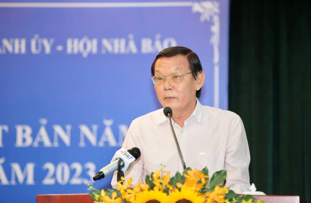 Chủ tịch Hội Nhà báo TPHCM Nguyễn Tấn Phong. Ảnh: DŨNG PHƯƠNG Chủ tịch Hội Nhà báo TPHCM Nguyễn Tấn Phong. Ảnh: DŨNG PHƯƠNG