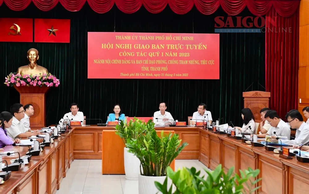 Điểm cầu tại TPHCM. Ảnh: VIỆT DŨNG