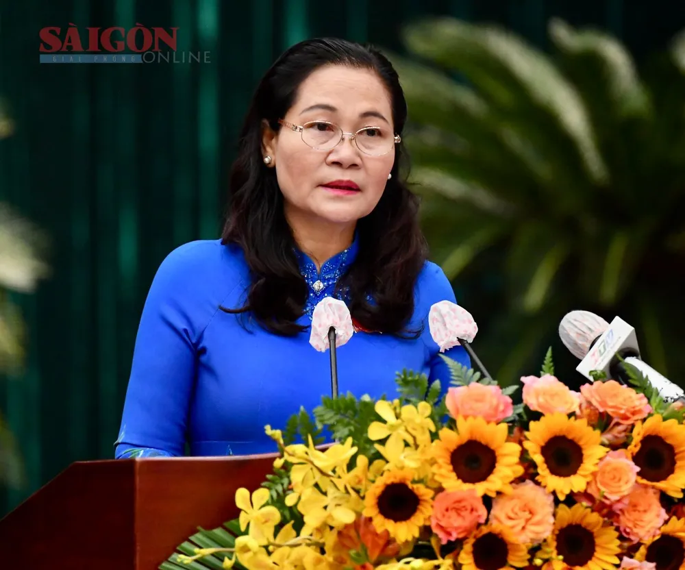 Chủ tịch HĐND TPHCM Nguyễn Thị Lệ phát biểu tại kỳ họp. Ảnh: VIỆT DŨNG Chủ tịch HĐND TPHCM Nguyễn Thị Lệ phát biểu tại kỳ họp. Ảnh: VIỆT DŨNG