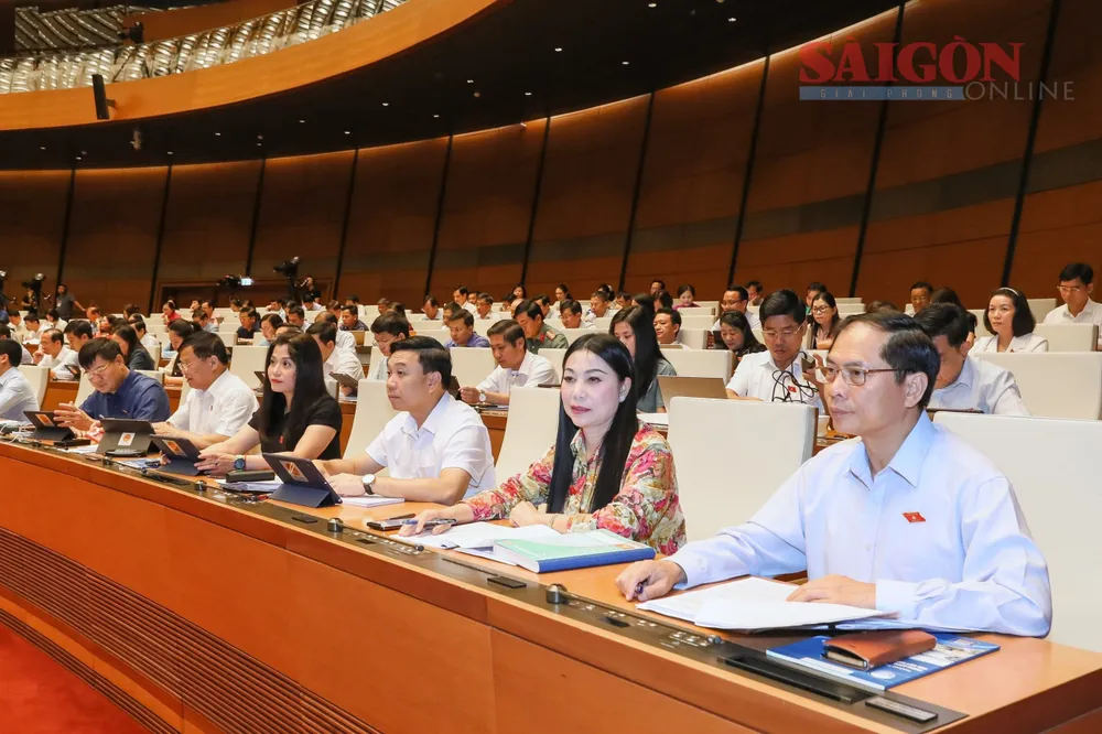 Các đại biểu Quốc hội dự phiên họp sáng 23-5. Ảnh: QUANG PHÚC