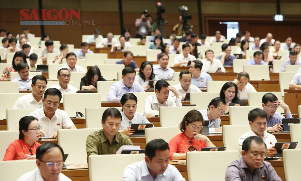 Đại biểu Quốc hội dự phiên họp chiều 23-5. Ảnh: QUANG PHÚC