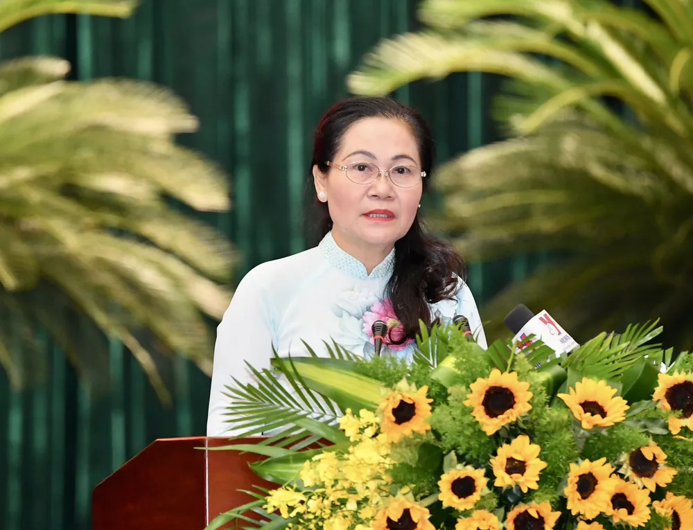 Chủ tịch HĐND TPHCM Nguyễn Thị Lệ phát biểu tại hội nghị. Ảnh: VIỆT DŨNG Chủ tịch HĐND TPHCM Nguyễn Thị Lệ phát biểu tại hội nghị. Ảnh: VIỆT DŨNG