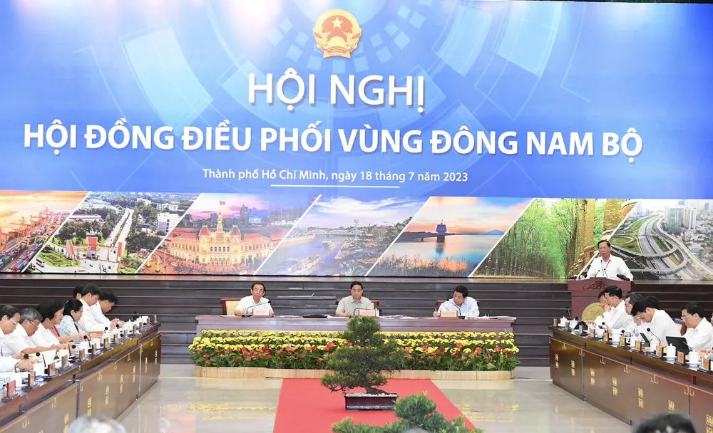 Hội nghị Hội đồng điều phối vùng Đông Nam bộ diễn ra tại TPHCM ngày 18-7. Ảnh: VIỆT DŨNG