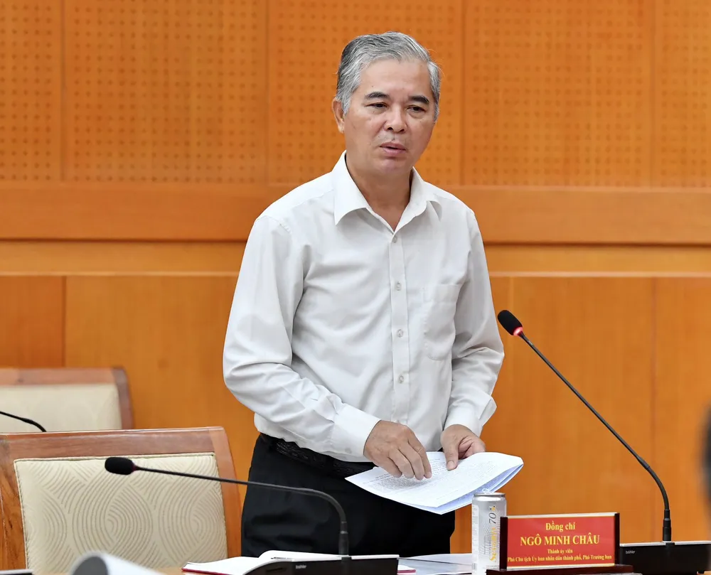 Phó Chủ tịch UBND TPHCM Ngô Minh Châu phát biểu. Ảnh: VIỆT DŨNG