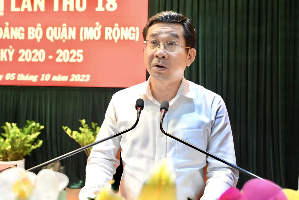 Chủ nhiệm Ủy ban Kiểm tra Thành ủy TPHCM Dương Ngọc Hải phát biểu chỉ đạo. Ảnh: VĂN MINH