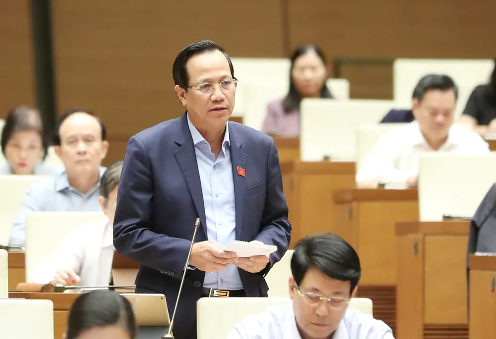 Bộ trưởng Bộ LĐTB-XH Đào Ngọc Dung phát biểu. Ảnh: QUANG PHÚC