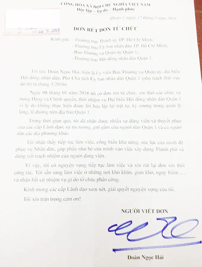 Ông Đoàn Ngọc Hải xin không từ chức ảnh 1