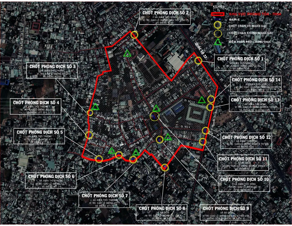 Huyện Hóc Môn tiếp tục phong tỏa thêm ở 3 ấp để ngăn dịch Covid-19 lây lan ảnh 1