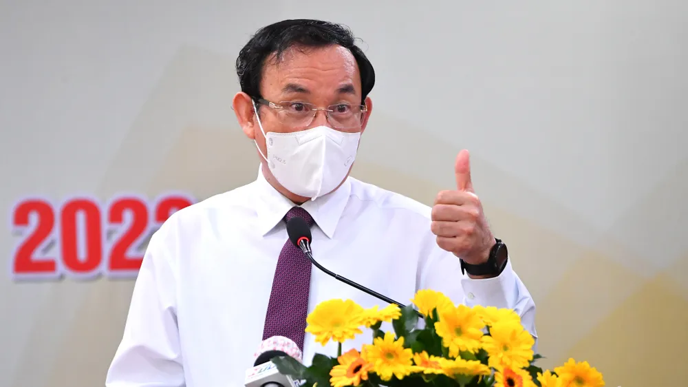 Bí thư Thành ủy TPHCM Nguyễn Văn Nên phát biểu tại Hội nghị. Ảnh: VIỆT DŨNG