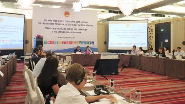 Quang cảnh hội nghị triển khai Kế hoạch hành động quốc gia vì sự phát triển bền vững  ​
