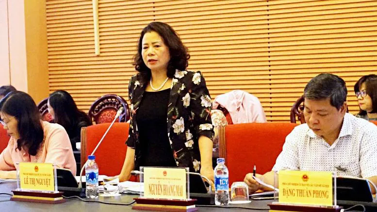 Đồng chí Lê Thị Nguyệt tại buổi làm việc. Ảnh: quochoi.vn