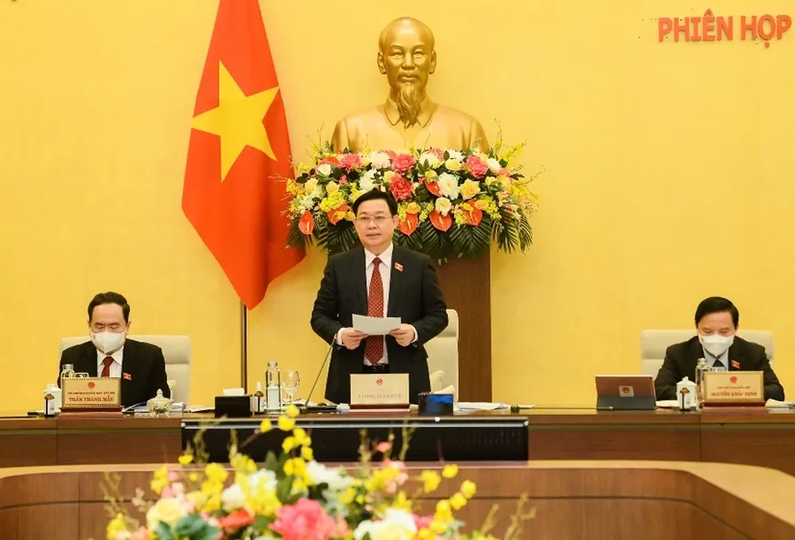 Chủ tịch Quốc hội Vương Đình Huệ phát biểu khai mạc phiên họp  ​