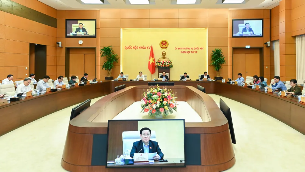 Phiên họp của Ủy ban Thường vụ Quốc hội cho ý kiến về việc chuẩn bị kỳ họp thứ 4, Quốc hội khoá XV