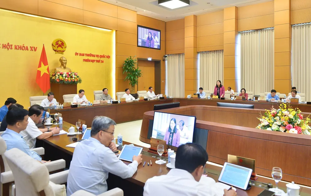 Chủ nhiệm Ủy ban Tư pháp Lê Thị Nga phản ánh việc phụ huynh xếp hàng thâu đêm nộp hồ sơ cho con vào lớp 10