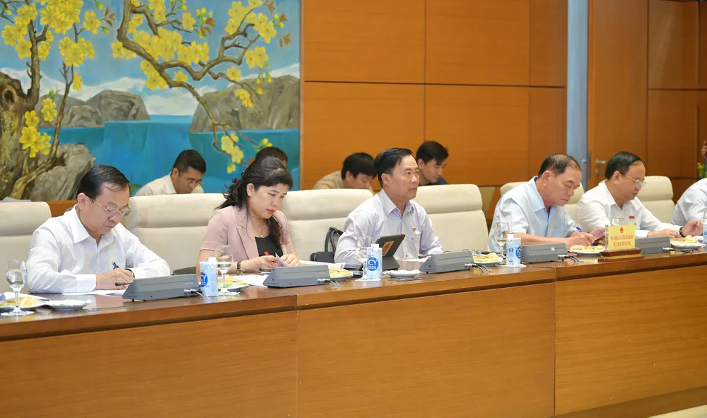 Thành viên đoàn giám sát dự buổi làm việc