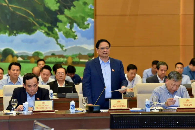 Thủ tướng Chính phủ Phạm Minh Chính phát biểu tại cuộc làm việc