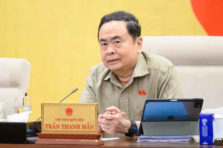 Chủ tịch Quốc hội Trần Thanh Mẫn phát biểu tại phiên họp sáng 24-4