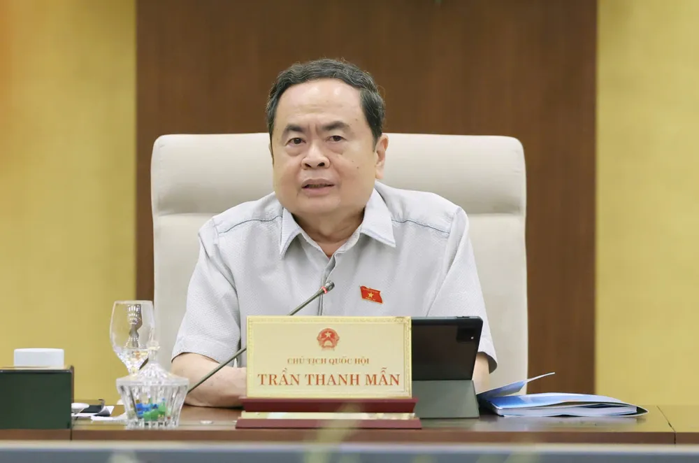 Chủ tịch Quốc hội Trần Thanh Mẫn phát biểu tại phiên họp. Ảnh: QUANG PHÚC