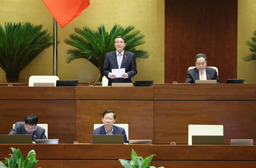 Phó Chủ tịch Quốc hội Nguyễn Đức Hải điều hành phiên họp toàn thể sáng 14-6. Ảnh: QUANG PHÚC