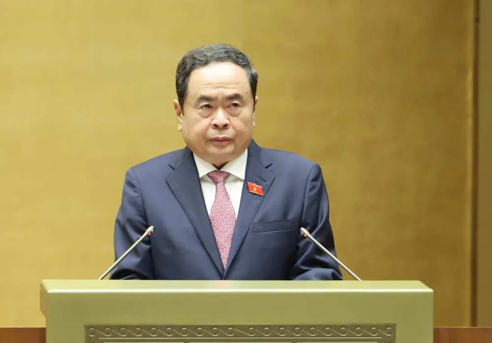 Chủ tịch Quốc hội Trần Thanh Mẫn phát biểu mở đầu phiên chất vấn. Ảnh: QUANG PHÚC