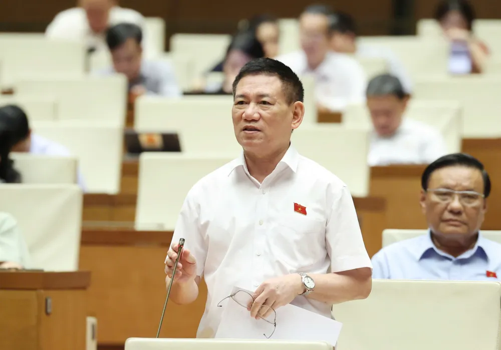 Phó Thủ tướng Chính phủ Hồ Đức Phớc phát biểu tại nghị trường, chiều 19-6. Ảnh: QUANG PHÚC