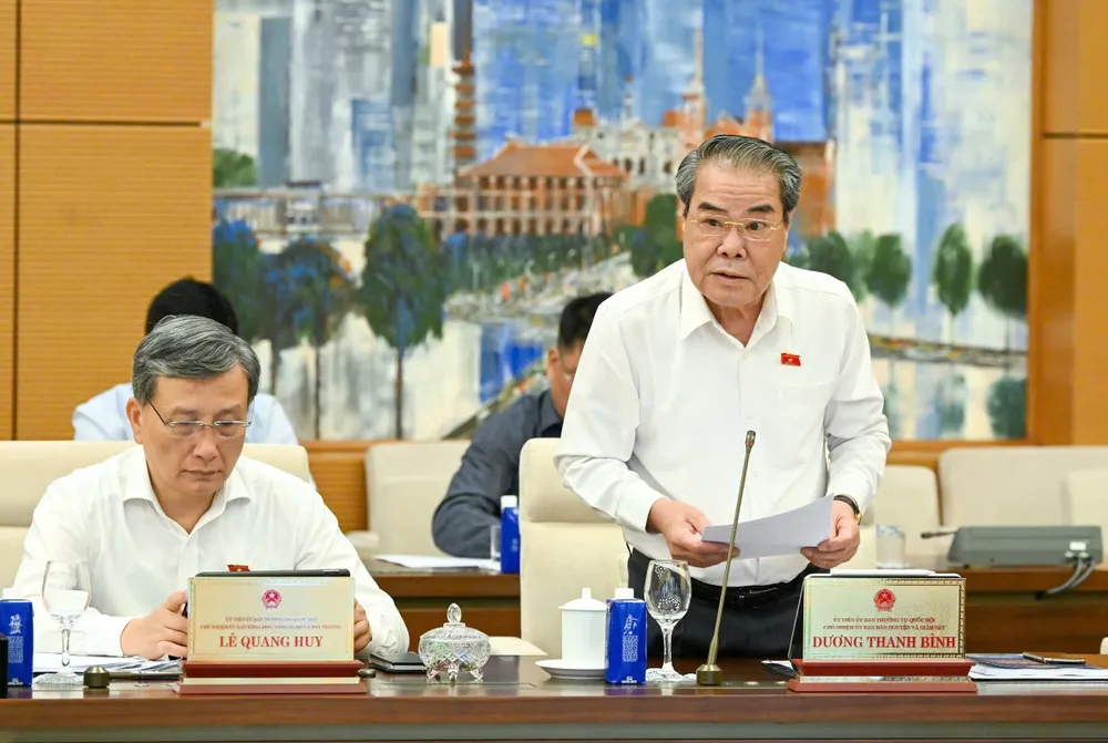 Chủ nhiệm Ủy ban Dân nguyện và Giám sát Dương Thanh Bình báo cáo về công tác dân nguyện. Ảnh: VIẾT CHUNG