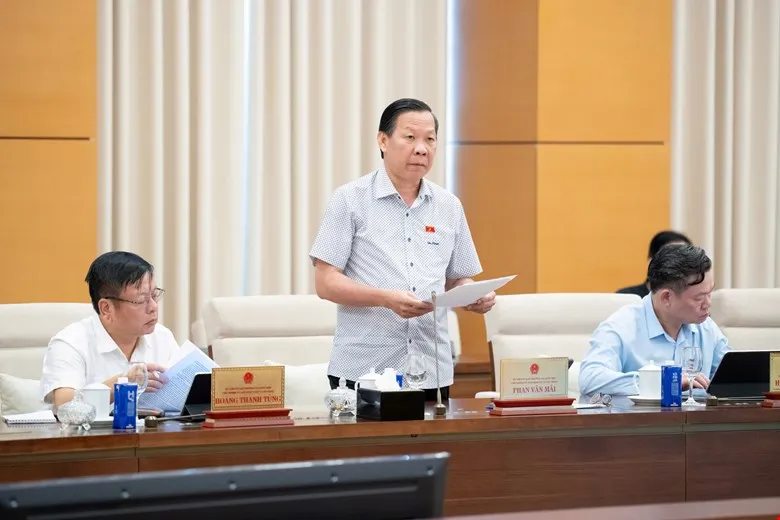 Chủ nhiệm Ủy ban Kinh tế và Tài chính Phan Văn Mãi báo cáo quan điểm thẩm tra 