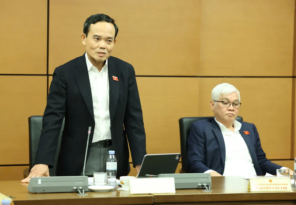 Bí thư Thành ủy TPHCM Trần Lưu Quang phát biểu tại phiên thảo luận tổ, chiều 4-11. Ảnh: QUANG PHÚC