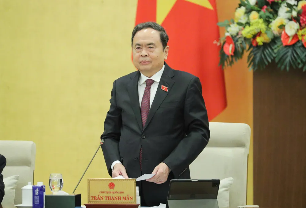 Chủ tịch Quốc hội Trần Thanh Mẫn chủ trì phiên họp. Ảnh: VIẾT CHUNG