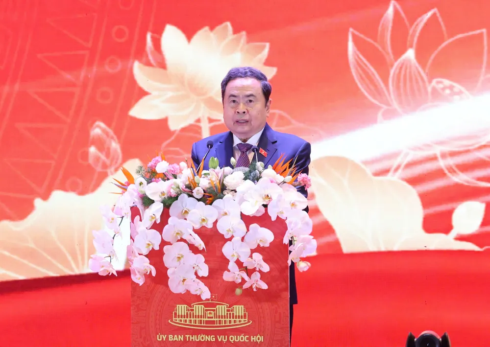 Chủ tịch Quốc hội Trần Thanh Mẫn phát biểu khai mạc hội nghị. Ảnh: QUANG PHÚC