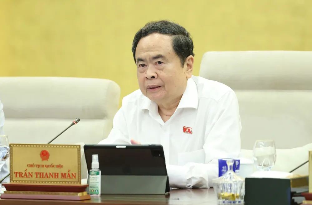 Chủ tịch Quốc hội Trần Thanh Mẫn cho ý kiến về dự án Luật Phát triển đô thị. Ảnh: QUANG PHÚC
