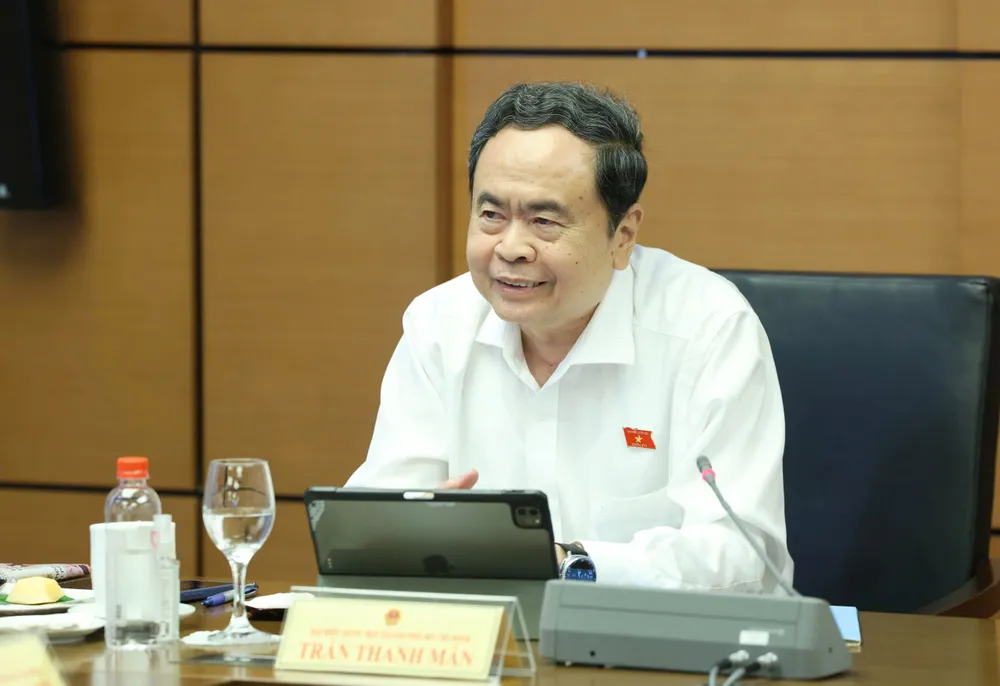 Chủ tịch Quốc hội Trần Thanh Mẫn phát biểu tại phiên thảo luận tổ đại biểu Quốc hội TPHCM. Ảnh: QUANG PHÚC