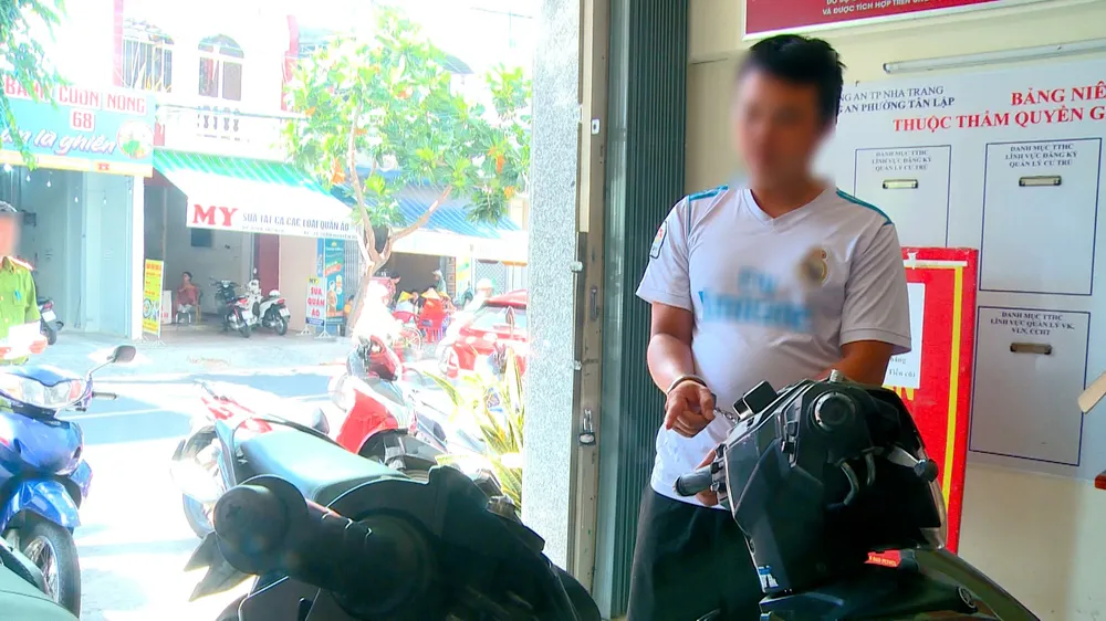 T.N.Q. tại cơ quan công an. Ảnh: CACC