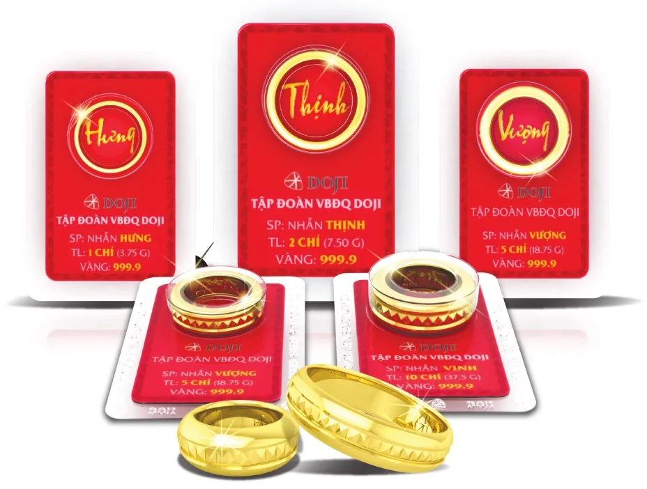 Giá vàng nhẫn 9999 tăng sát đỉnh, vàng SJC vẫn đứng yên 