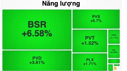 Nhóm cổ phiếu dầu khí tăng mạnh 