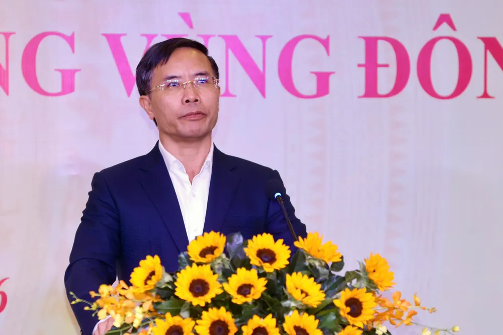 Thống đốc NHNN Phạm Đức Ấn phát biểu tại hội nghị. Ảnh: HOÀNG TRIỀU
