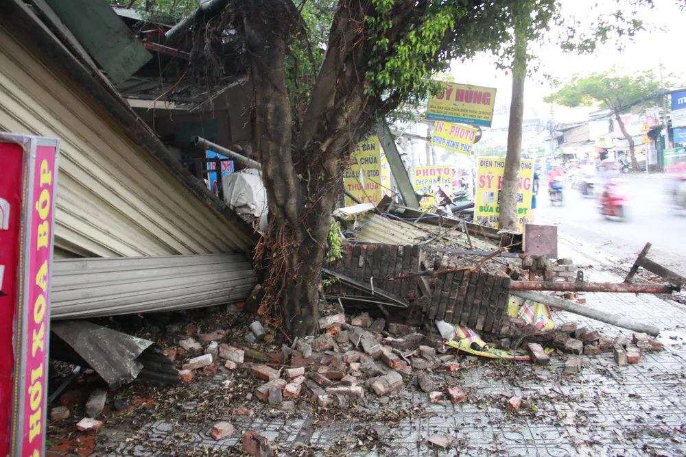 Mưa kèm gió mạnh làm cây xanh bật gốc ngã đè xe tải ảnh 12