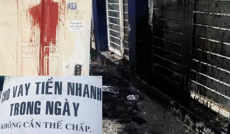 Nhà người dân bị các đối tượng "xã hội đen", cho vay nặng lãi khủng bố bằng sơn, dầu nhớt, mắm tôm...
