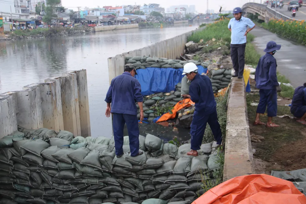 Phó Chủ tịch UBND TPHCM thăm hỏi, động viên người dân sau sự cố vỡ bờ bao ở quận 8 ảnh 7
