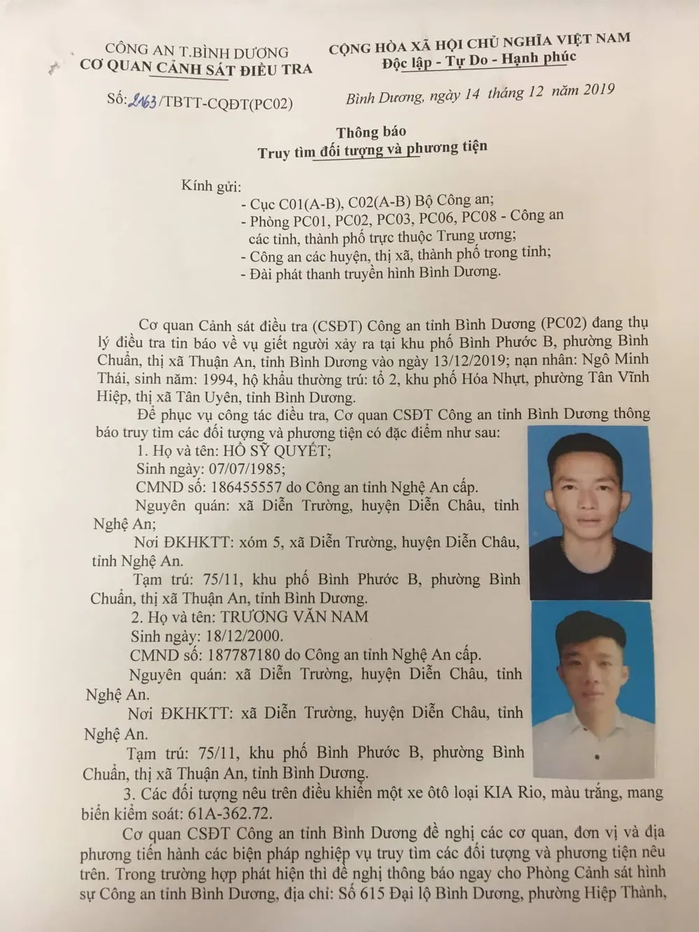 Truy tìm 2 đối tượng liên quan đến vụ hỗn chiến khiến 2 thanh niên thương vong ảnh 1